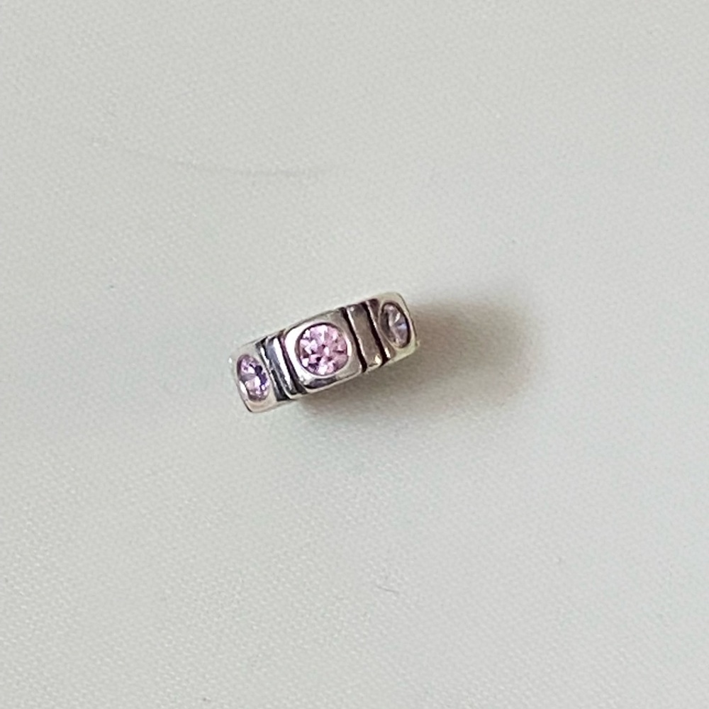 PINK TRINITY SPACER Authentic Pandora Sterling Silver With CZ Charm 925 ALE - Picture 4 of 7